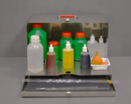 Kit for determining alkalinity, hardness and chlorine content